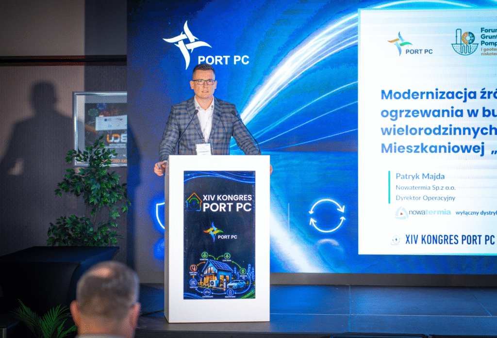 Dyrektor Operacyjny Nowatermia, Patryk Majda, przedstawił przykład modernizacji budynków wielorodzinnych
