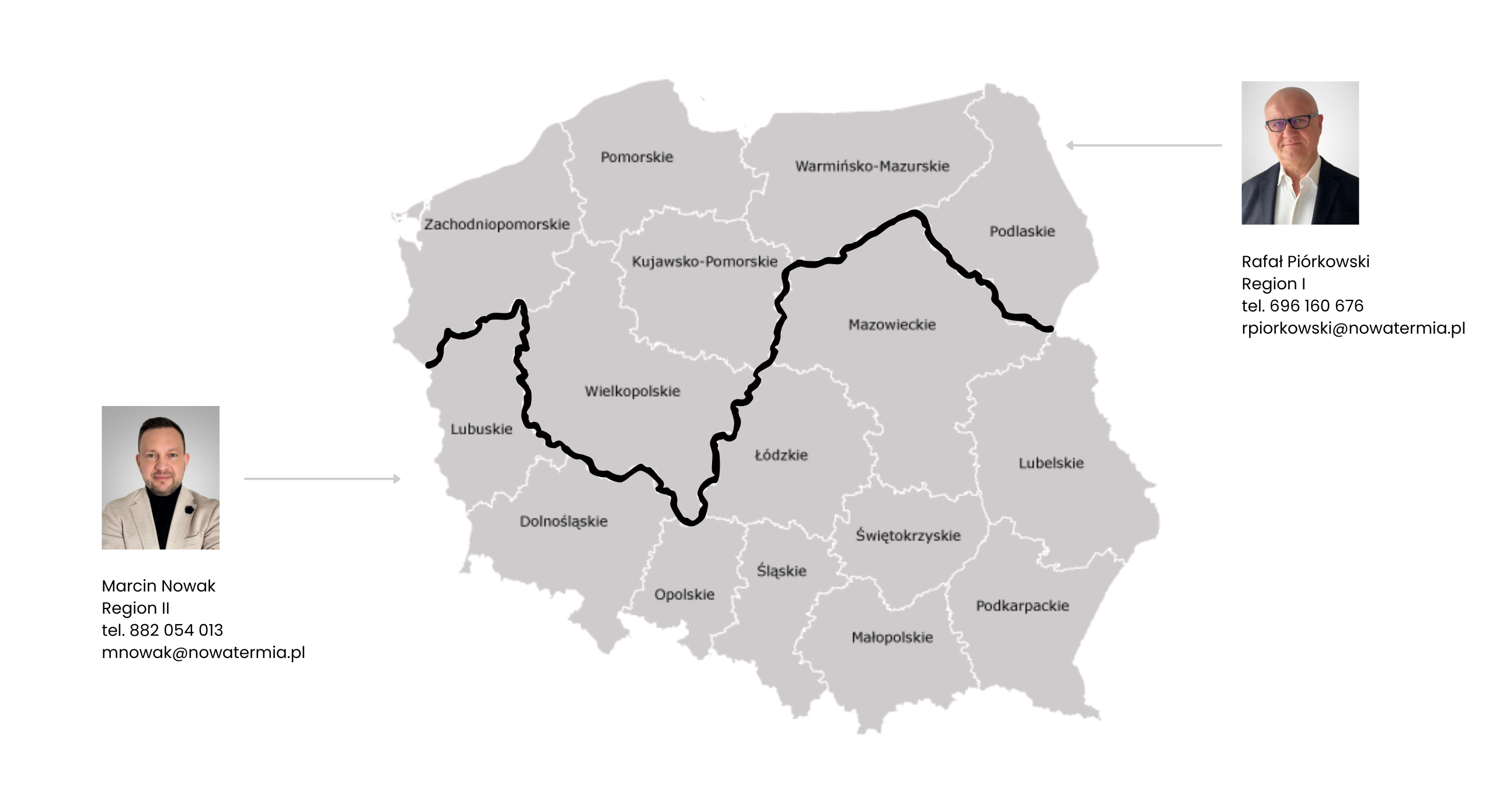 Regiony handlowe Nowatermia Mapa handlowa