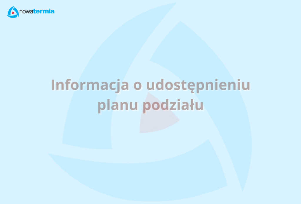 Informacja o udostępnieniu planu podziału